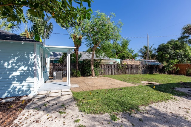 view of yard featuring a patio and cooling unit