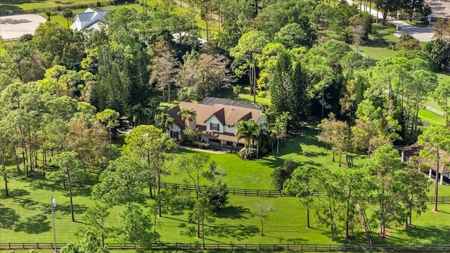 aerial view with a rural view