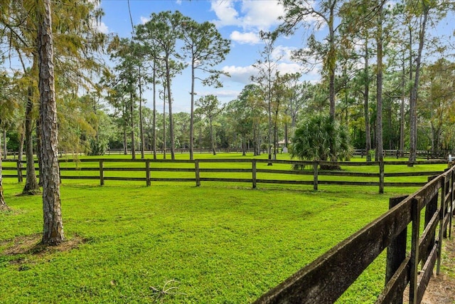 view of yard featuring a rural view