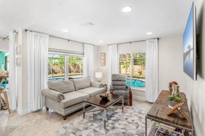 living room with a wealth of natural light