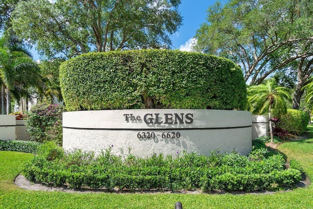 view of community sign