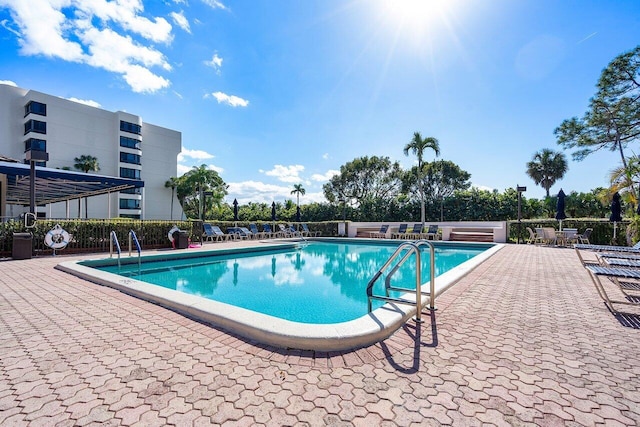 view of pool with a patio area