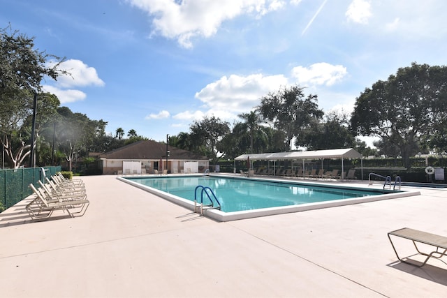 view of pool with a patio