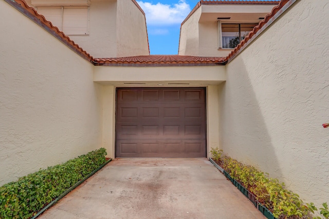 view of garage