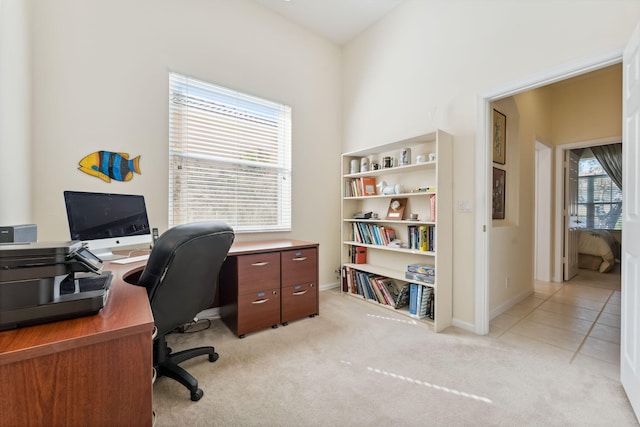 view of carpeted office