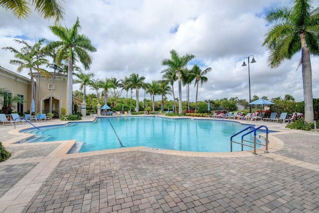 view of pool with a patio area