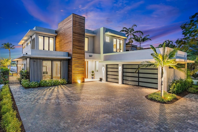 contemporary house featuring a garage