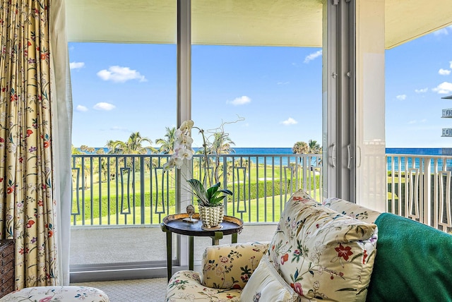 balcony with a water view