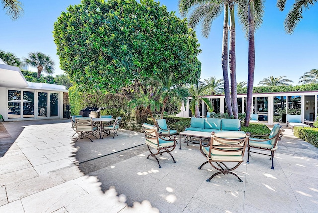 view of patio with an outdoor hangout area