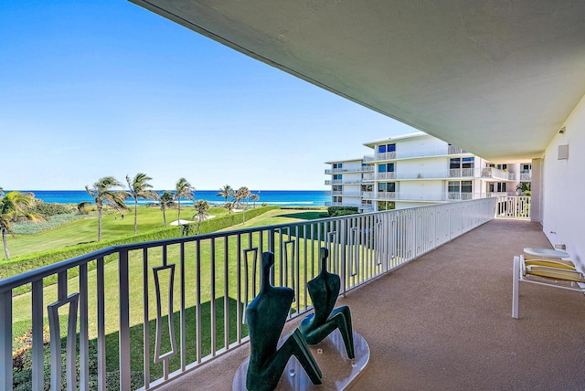 balcony with a water view