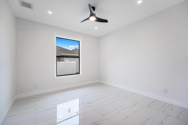 empty room featuring ceiling fan