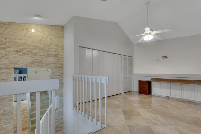 6136 SE Georgetown Pl, Hobe Sound, FL 33455 - hallway with high vaulted ceiling