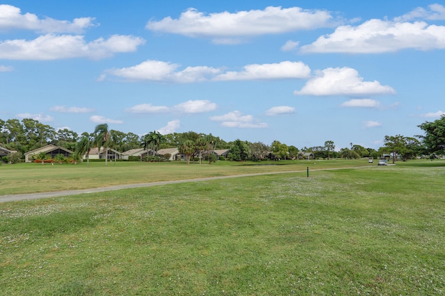 view of property's community with a yard