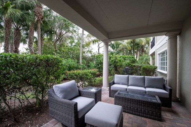 view of patio with an outdoor hangout area