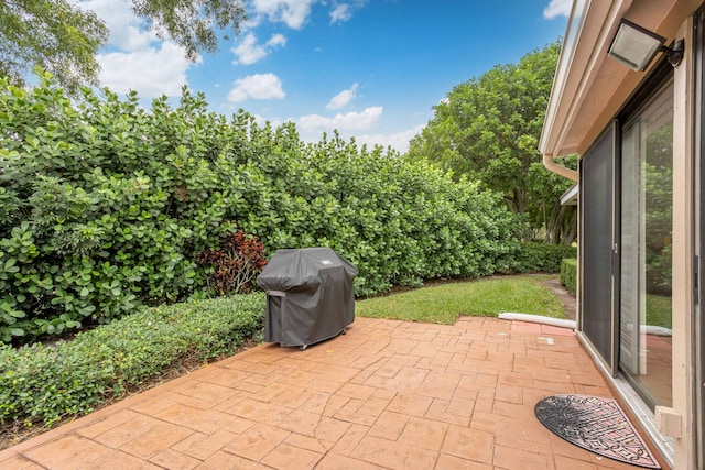 view of patio / terrace with a grill