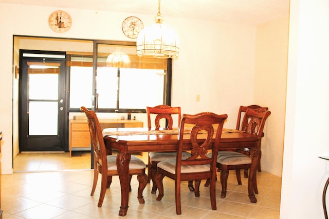 view of tiled dining room