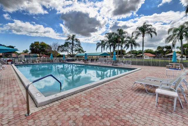 view of pool featuring a patio area