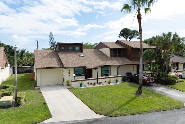 view of front facade with a front yard