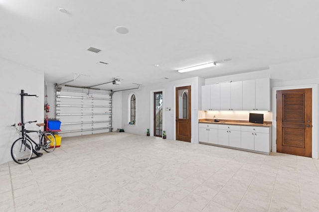 garage featuring sink