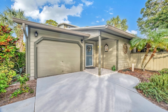 ranch-style home with a garage