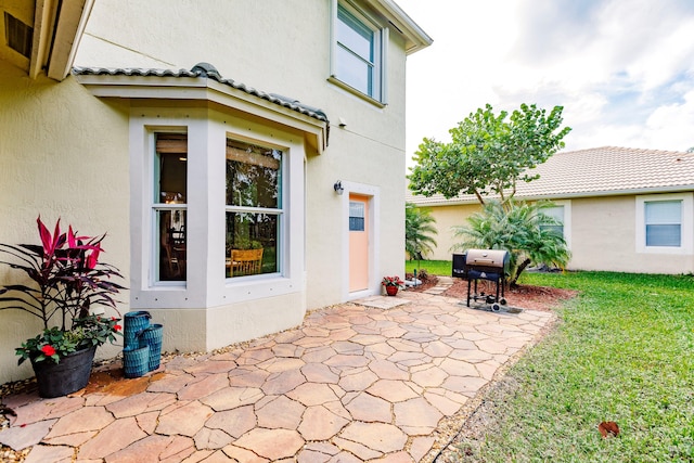 view of patio with grilling area