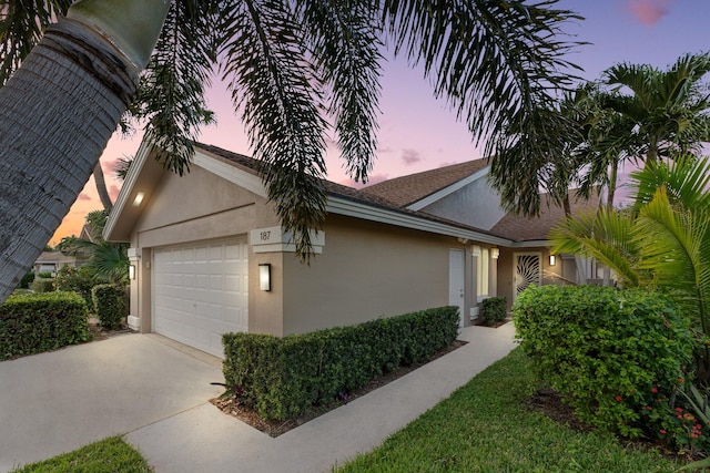 view of front of home featuring a garage