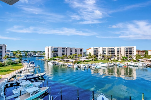 water view with a dock