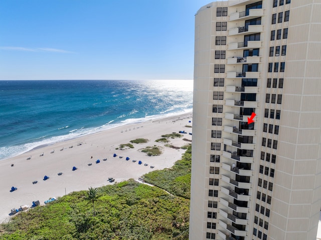 property view of water with a view of the beach