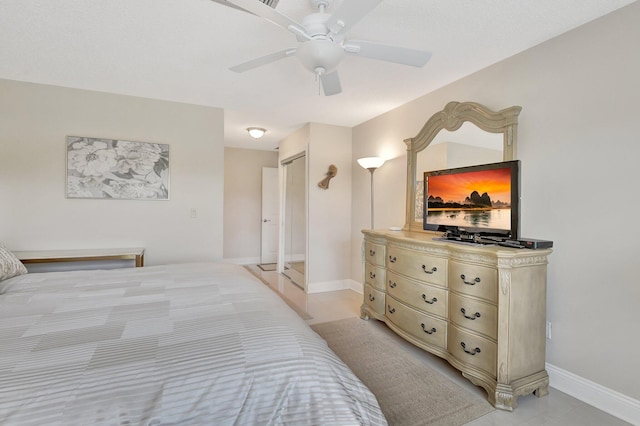 bedroom with ceiling fan