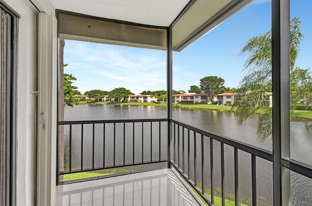 balcony with a water view