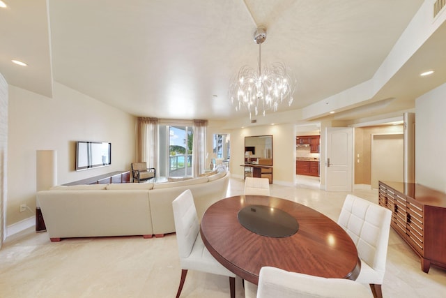 dining room featuring an inviting chandelier