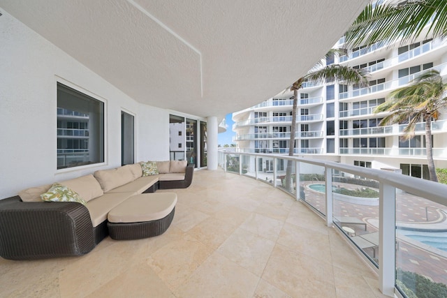 balcony with an outdoor hangout area