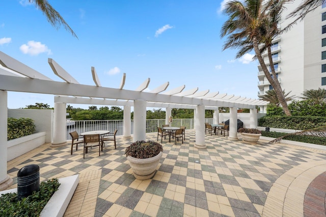 view of patio with a pergola