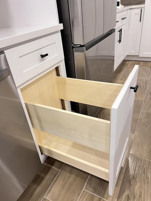 details featuring white cabinets