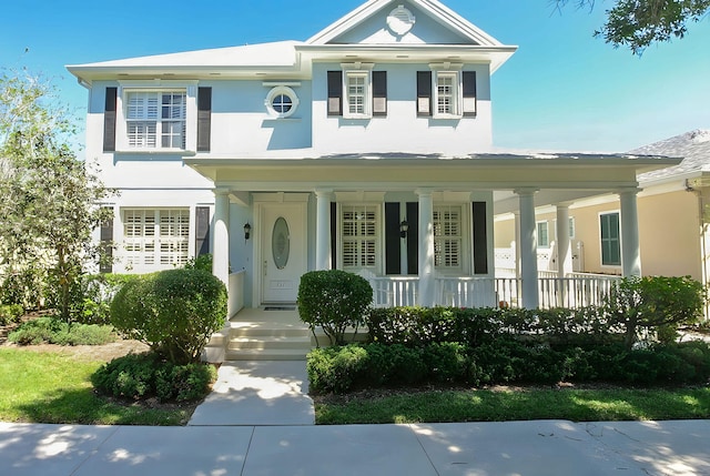 view of front of home featuring covered porch