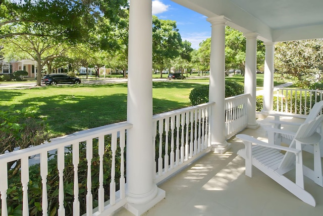 view of patio with covered porch