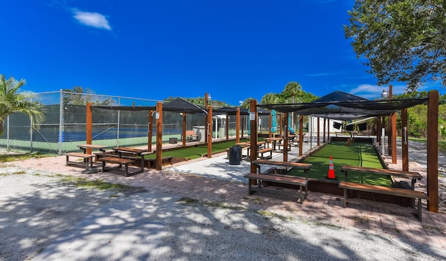 view of play area with tennis court