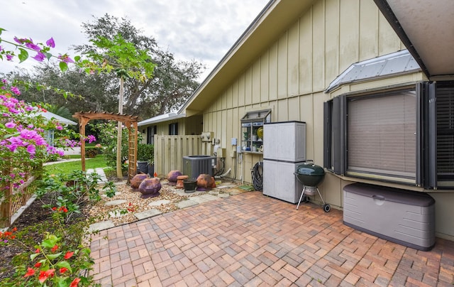 view of patio / terrace with central air condition unit