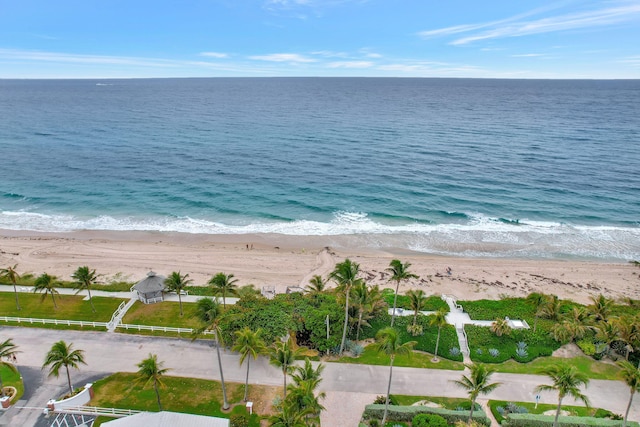 view of water feature featuring a view of the beach