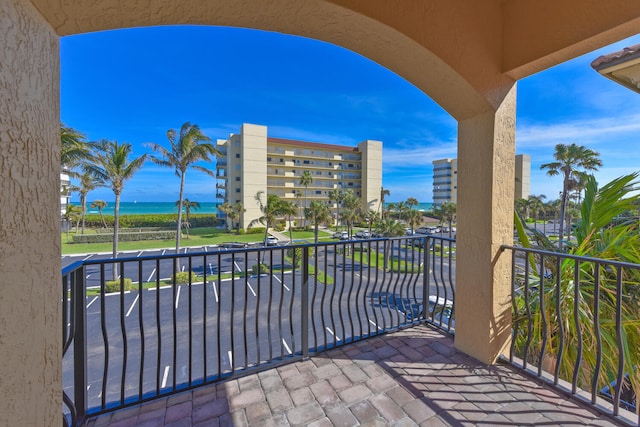 balcony with a water view