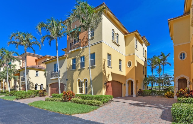 view of property featuring a garage