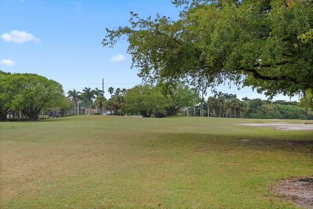 view of property's community featuring a lawn