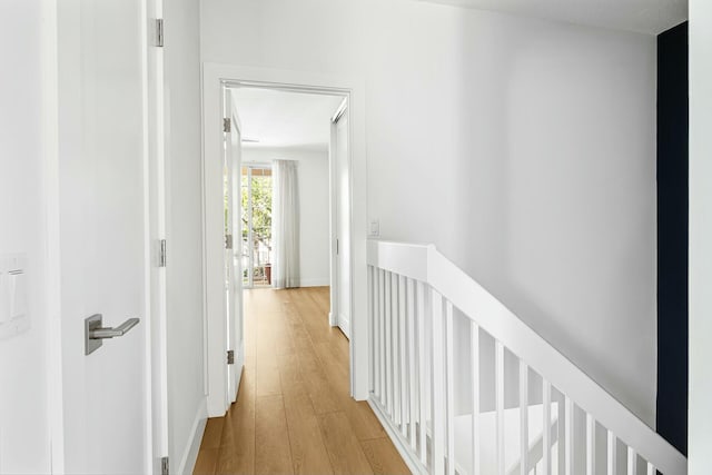 hall featuring light wood-type flooring