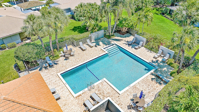 view of pool featuring a patio area