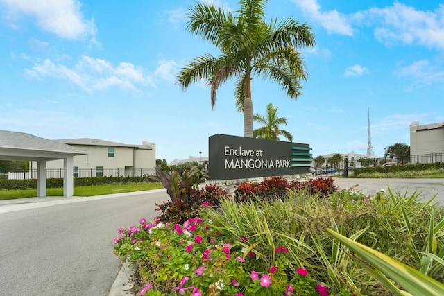 view of community sign