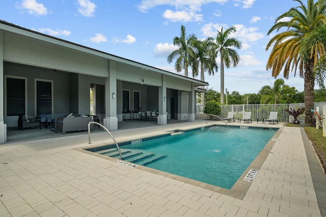 view of pool featuring an outdoor hangout area and a patio area