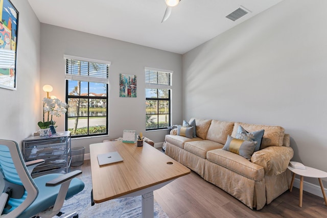 living room featuring hardwood / wood-style floors