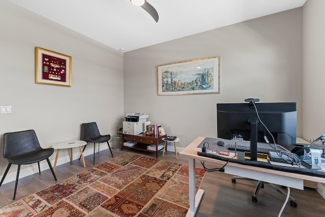 office featuring dark hardwood / wood-style floors