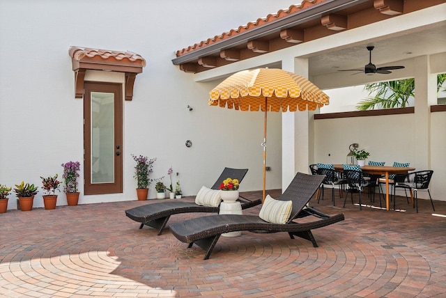 view of patio / terrace with ceiling fan