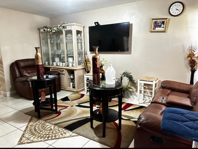 view of tiled living room